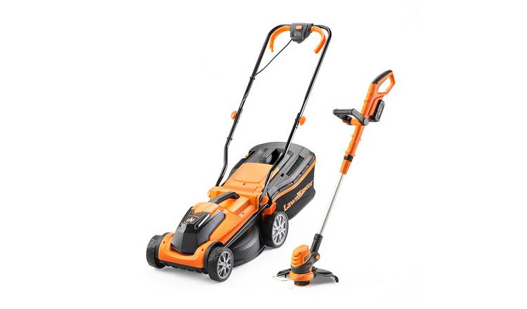 LawnMaster MX 24V 34cm Cordless Lawn Mower & 25cm 3 in 1 Grass Trimmer - 24V