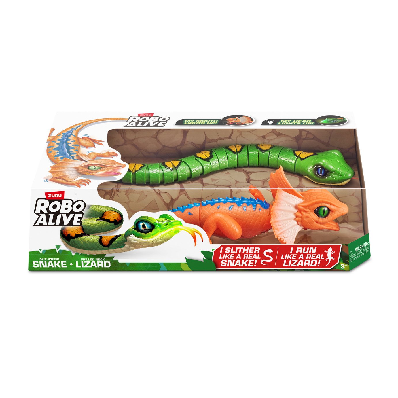 Robo Alive Lurking Lizard Battery-Powered Robotic Toy (Vermelho + Azul) Série 2, Pequeno em