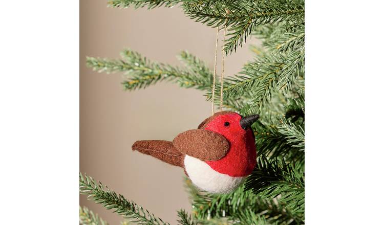 Argos Country Felt Robin Hanging Christmas Ornament
