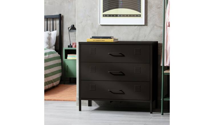 Habitat Stevie 3 Drawer Chest -Black