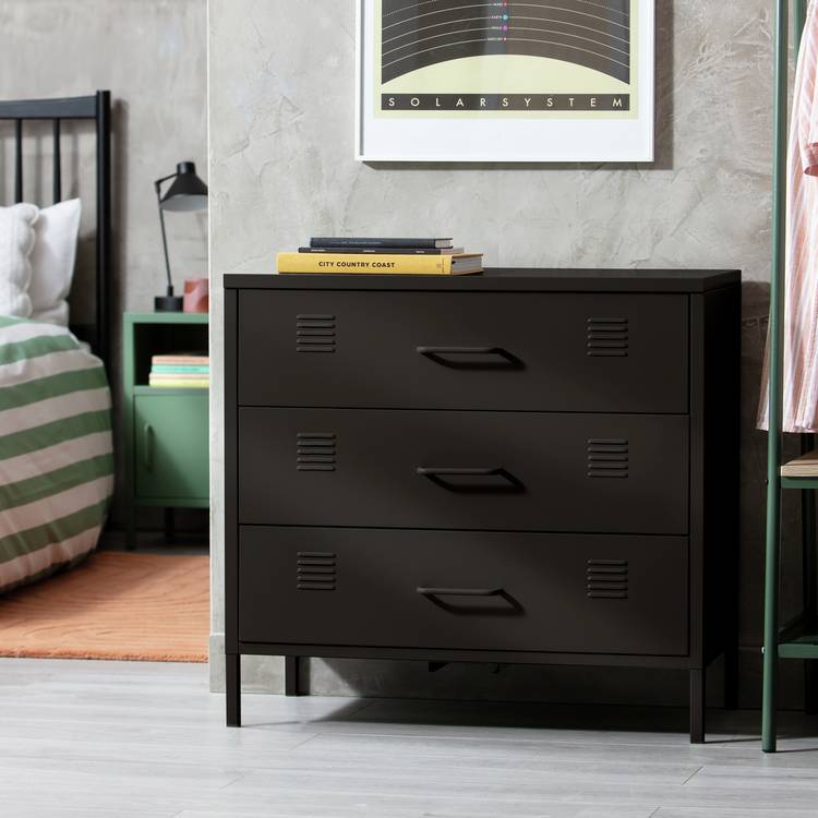 Habitat Stevie 3 Drawer Chest -Black 0