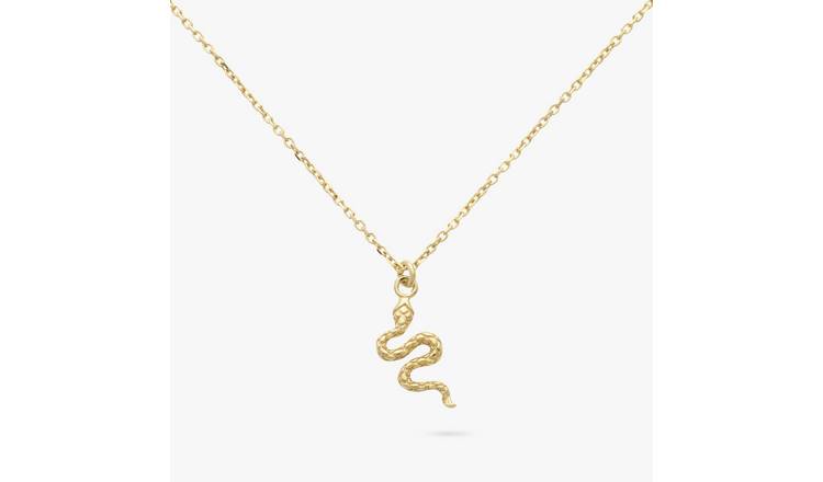 Revere 9ct Gold Plated Silver Mini Snake Pendant Necklace