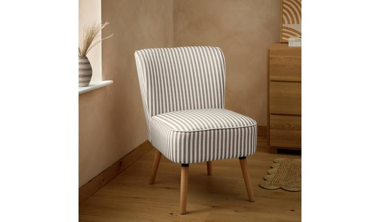 Argos Home Eppy Fabric Accent Chair - Natural and White