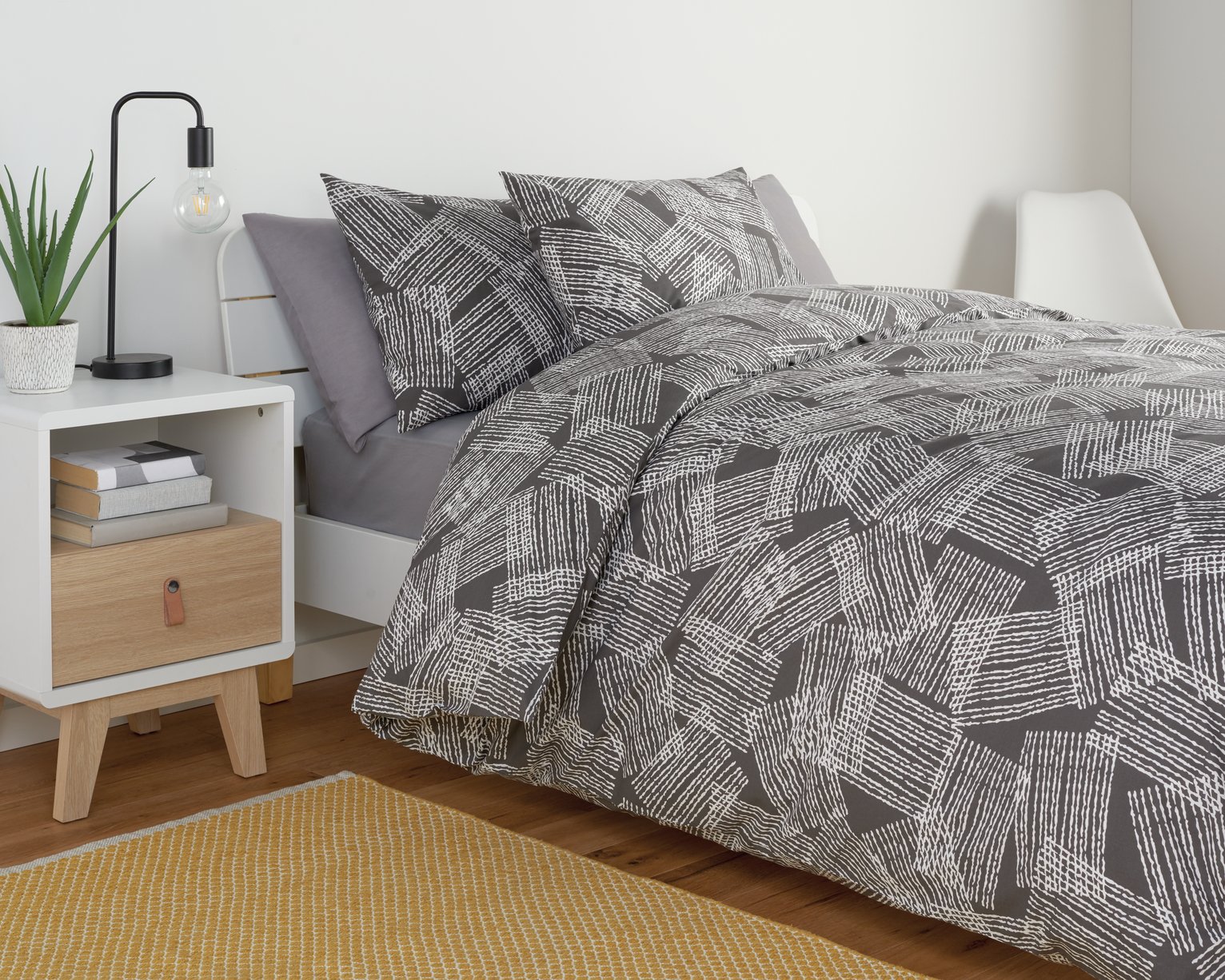 Argos Home Grey Grid Print Bedding Set Review