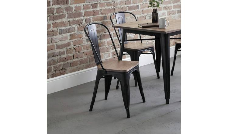 Julian Bowen Grafton Pair of Dining Chairs - Black