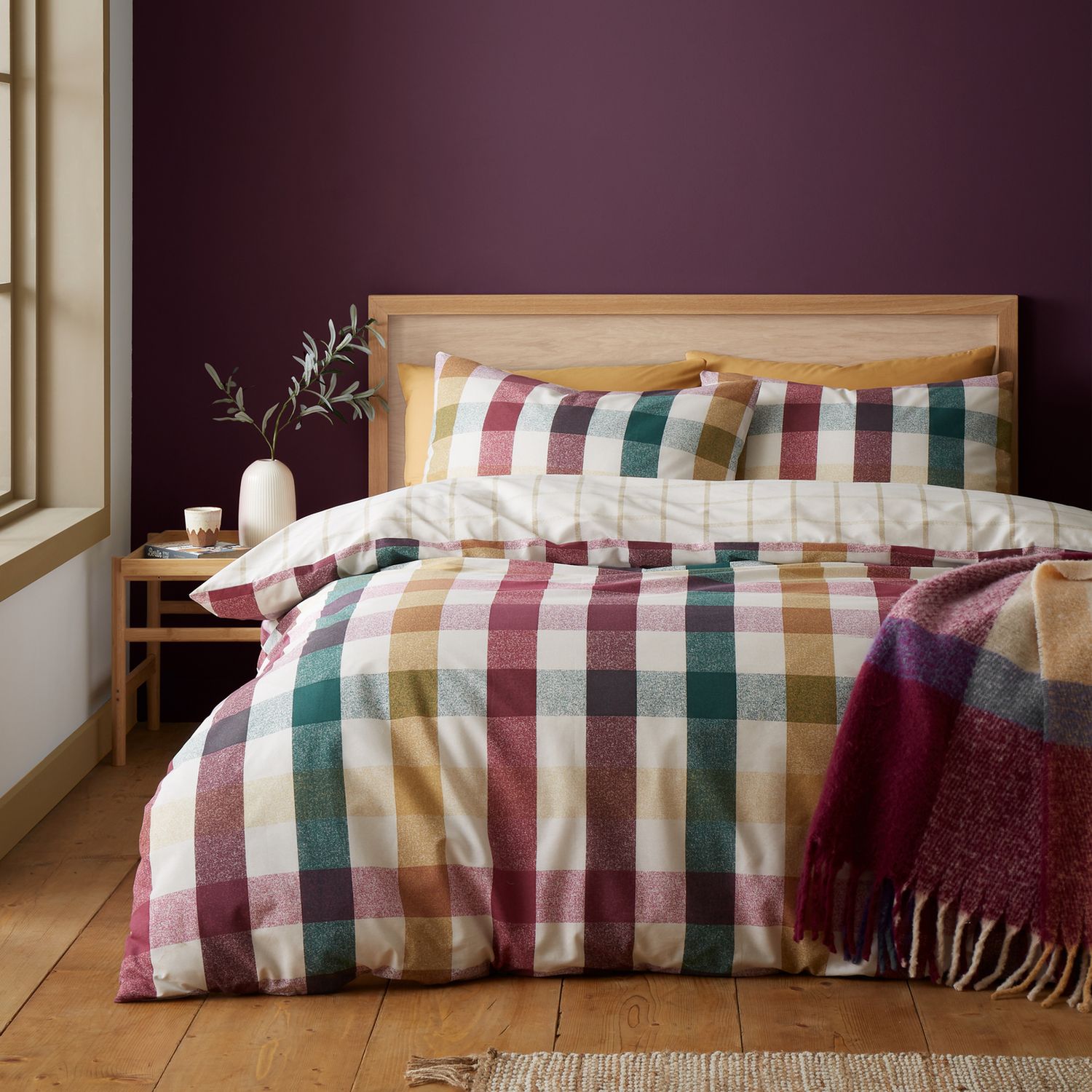 Catherine Lansfield Autumn Check Bedding Set Double