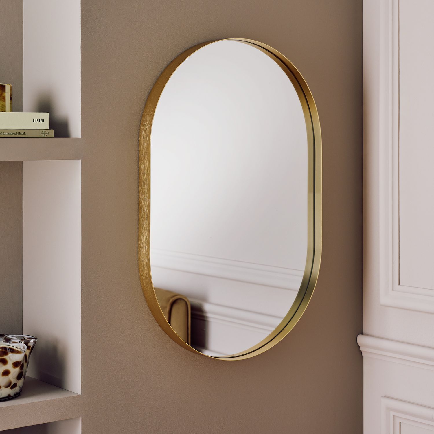 Argos Home Gold Aluminium Pill Shaped Wall Mirror 60x40cm