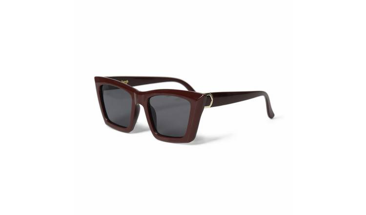 Liars & Lovers Burgundy Angled Cateye Sunglasses
