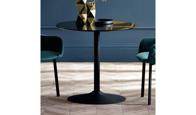 Julian Bowen Nero 2 Seater 80cm Round Dining Table - Black