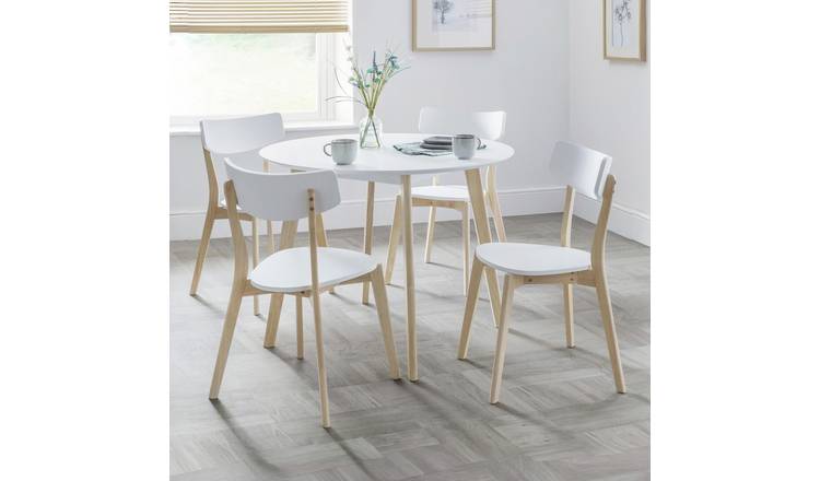 Julian Bowen Casa Pair of Dining Chairs - White & Oak