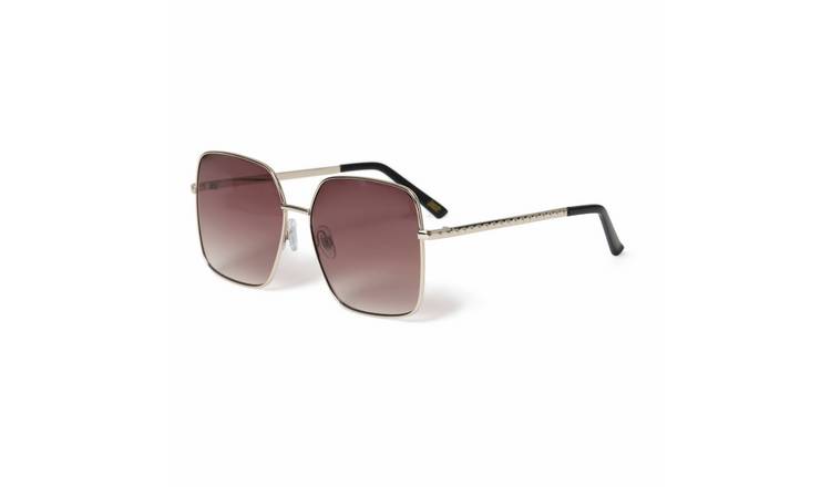 Liars & Lovers Brown Metal Square Sunglasses