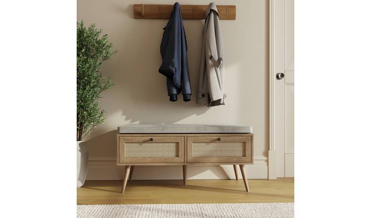 GFW Noor 2 Drawer Shoe Storage Cabinet – Natural