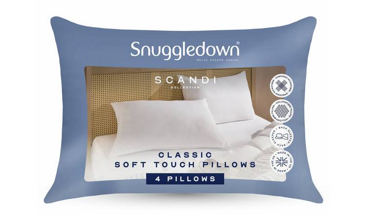 Snuggledown Scandi Classic Soft Touch Pillows - 4 Pack