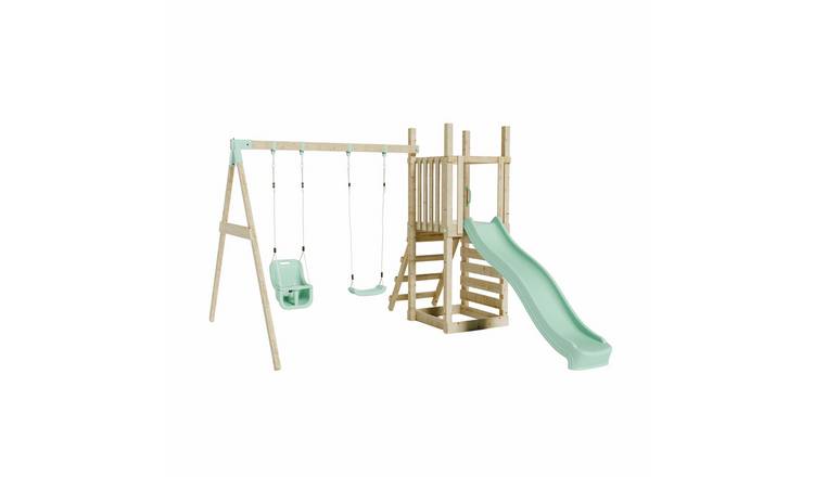 Mercia Wooden Climbing Frame with Slide Swing & Baby Swing