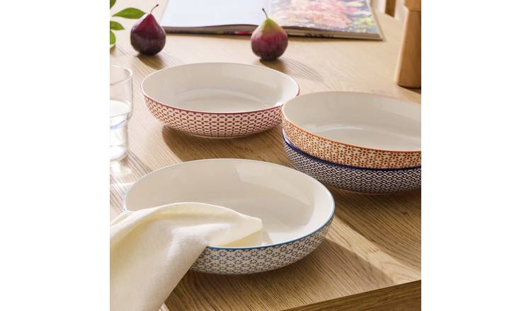 Argos Home Tilda Blossom 4 Piece Porcelain Pasta Bowls