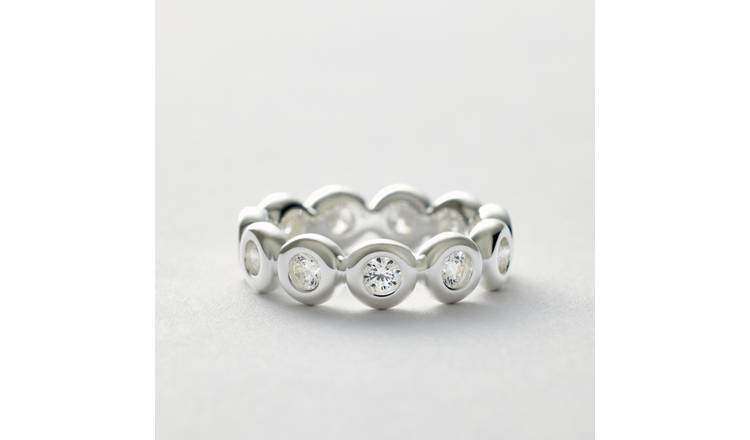 Revere Sterling Silver Cubic Zirconia Eternity Ring - Large