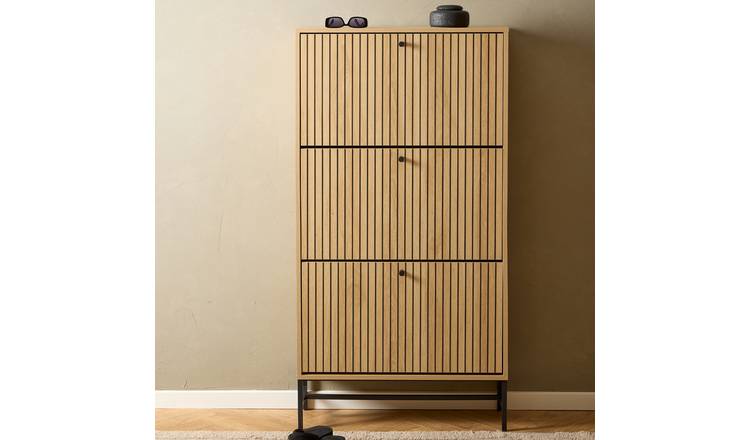 Furniture To Go Albany 3 Door Shoe Storage Cabinet - Natural