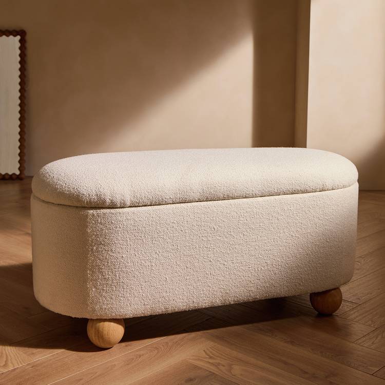 Habitat Poppy Boucle Ottoman - Natural 0
