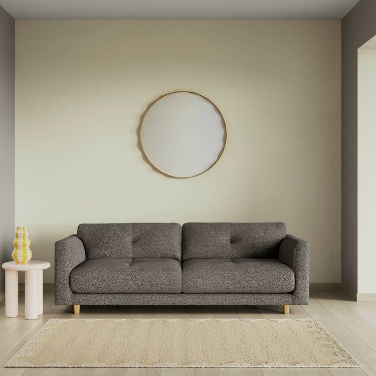 Habitat Emely Fabric 3 Seater Sofa - Charcoal - Ash Leg 0