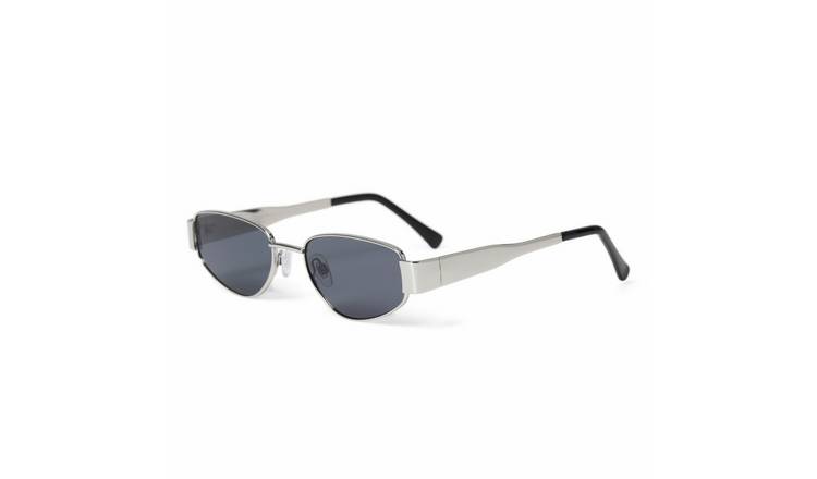 Freedom Silver Metal Frame Angled Sunglasses