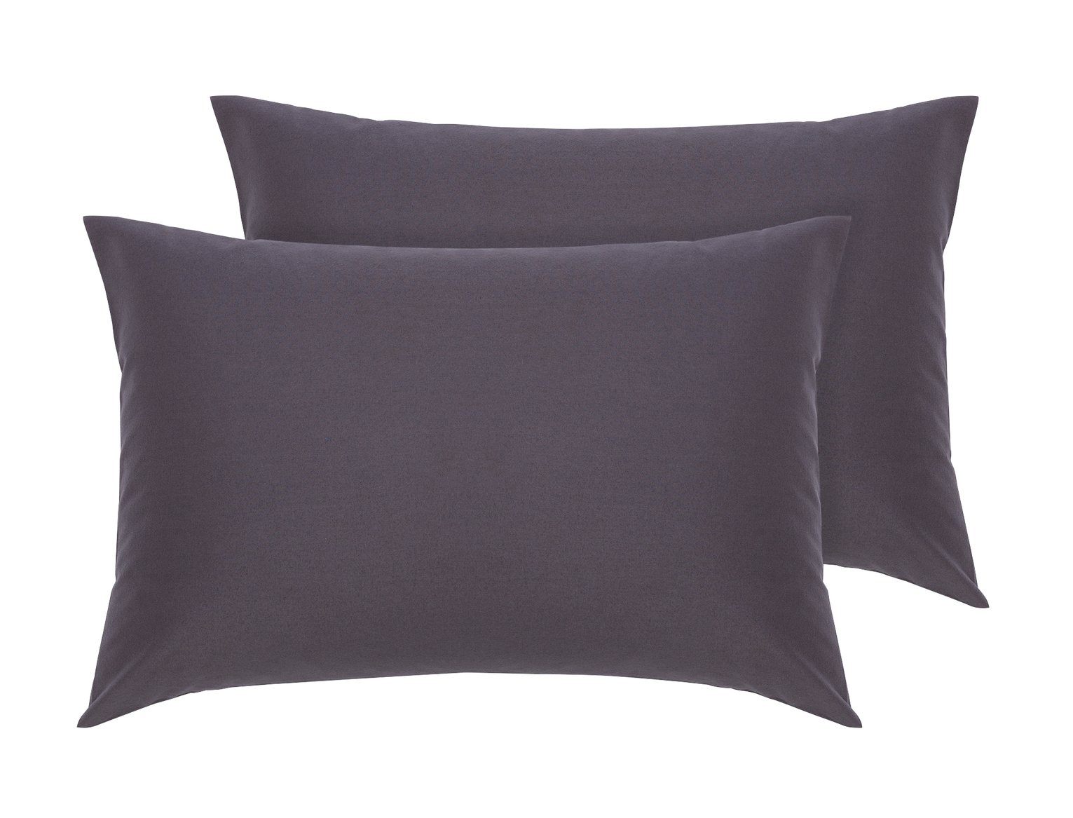 Argos Home Brushed Cotton Standard Pillowcase Pair Charcoal