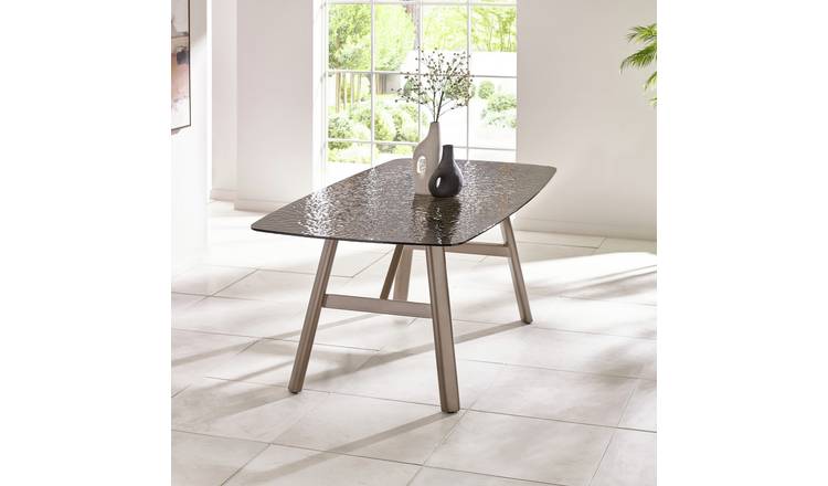 Julian Bowen Callisto Glass 6 Seater Dining Table - Taupe