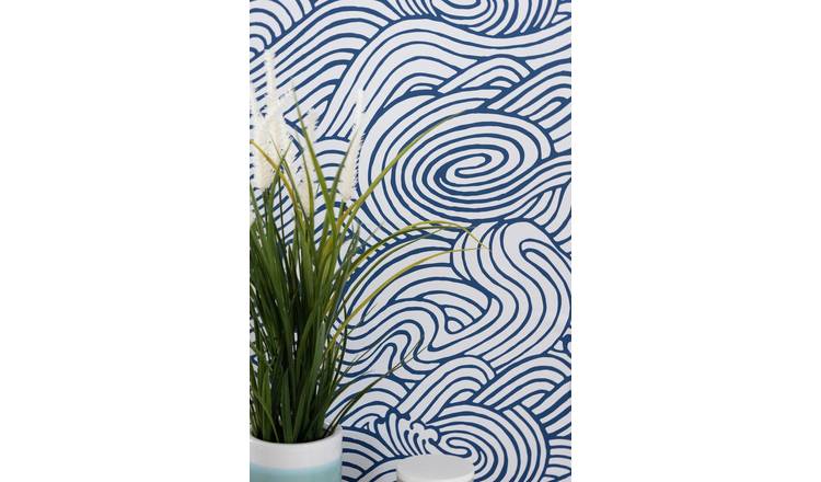 NU Wallpaper Self-Adhesive Saybrook Blue Wallpaper