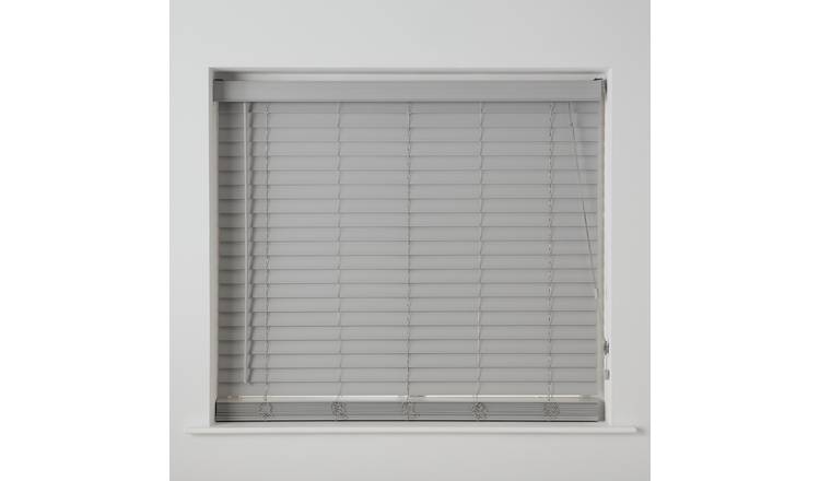 Habitat Faux Wood Dove Grey Venetian Blind - 120cm