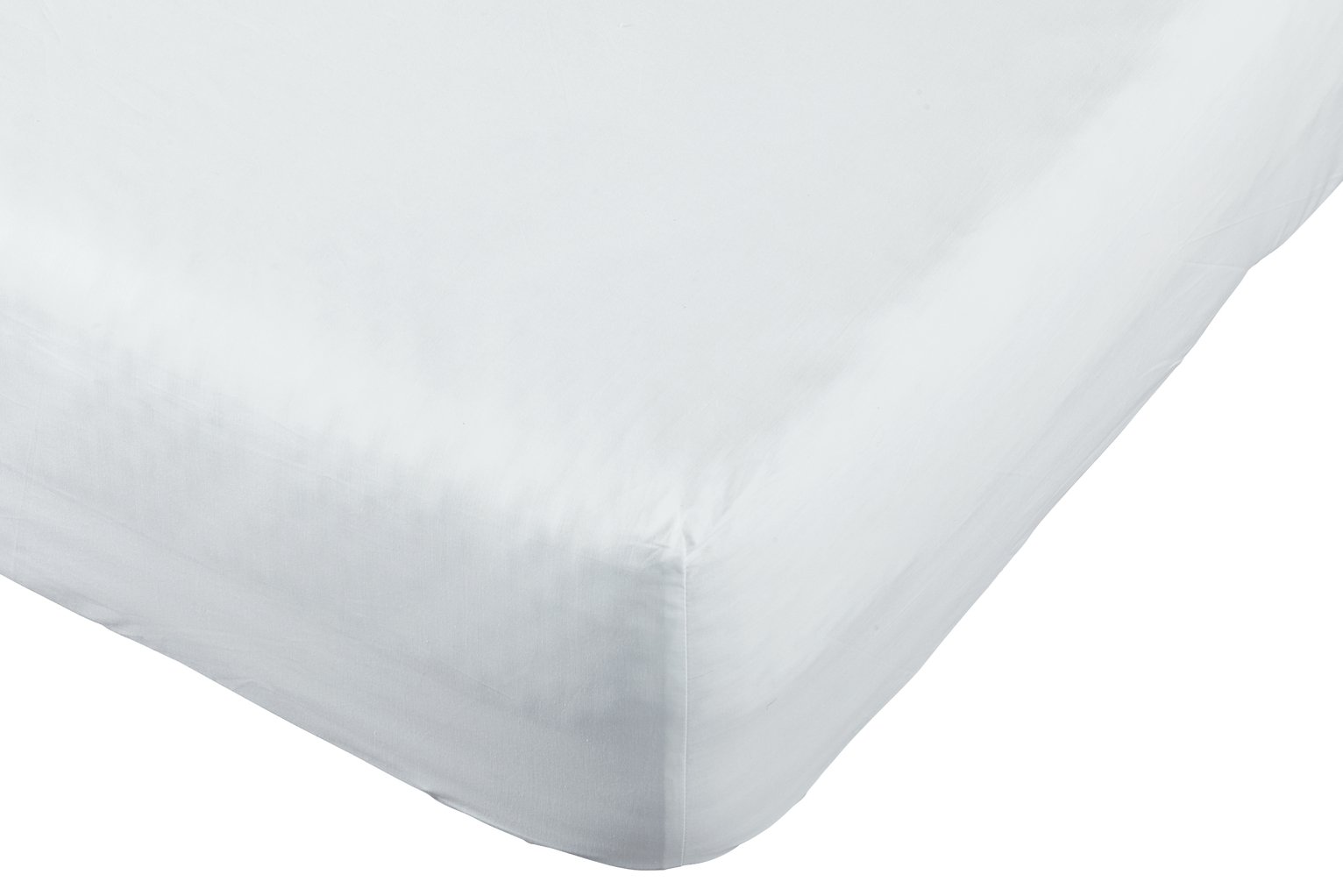 Habitat Pure Cotton 200TC White Deep Fitted Sheet - Double