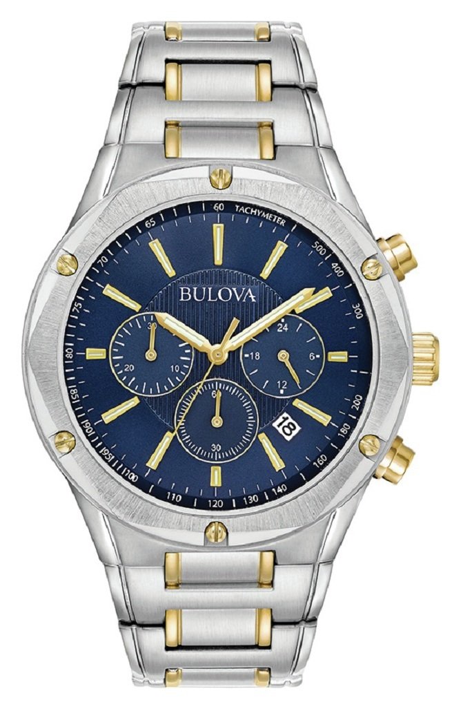 Bulova Men's Two Tone Steel Blue Dial Chronograph Watch Reviews