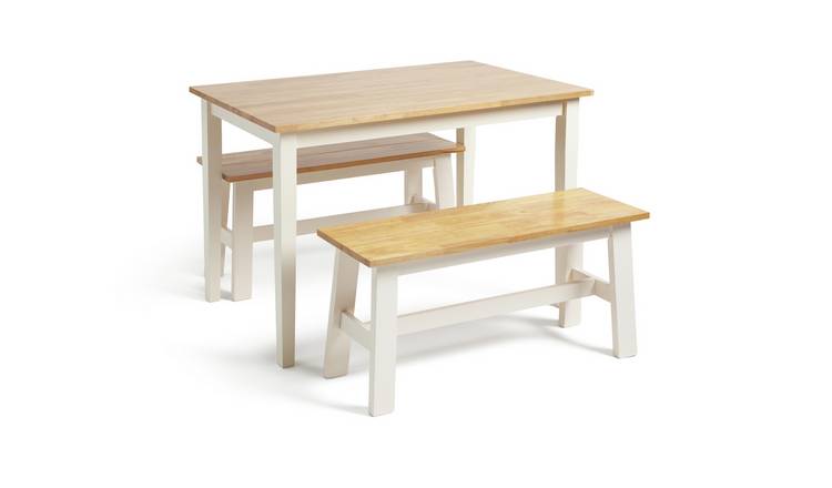 White discount bench table