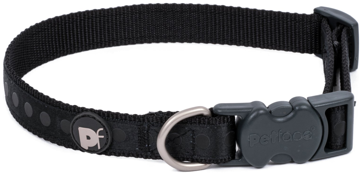 Petface Black Tonal Dots Pet Collar - Medium