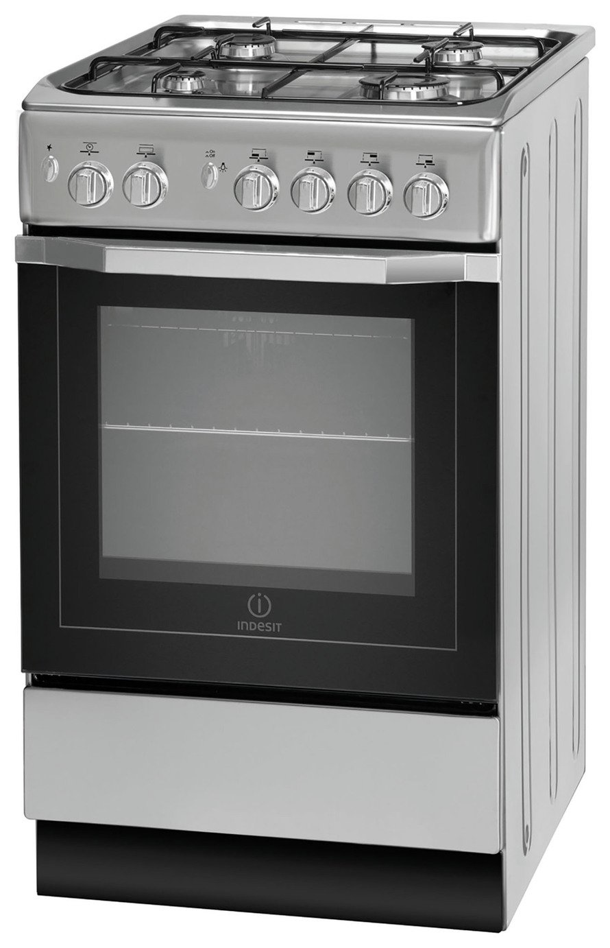 Indesit I5GG1S Single Gas Cooker - Silver