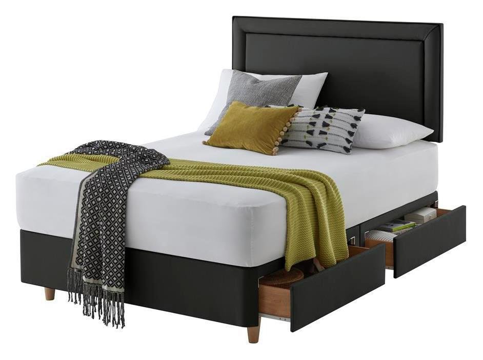 Silentnight 4 Drawer Superking Divan & Headboard - Charcoal