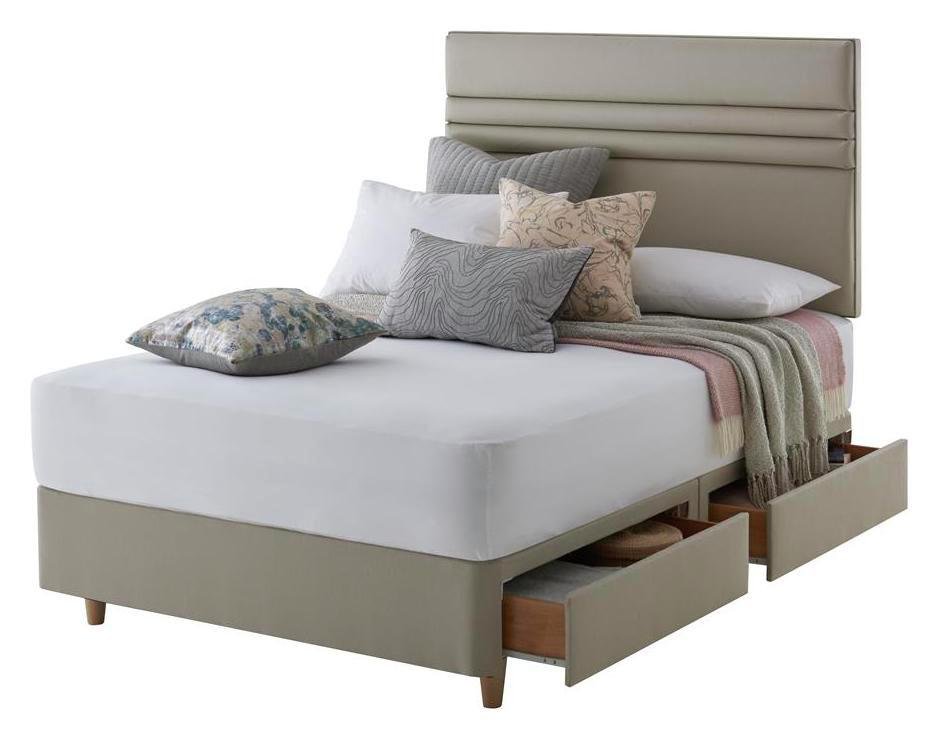 Silentnight Roma 4Drw Superking Divan & Headboard -Sandstone