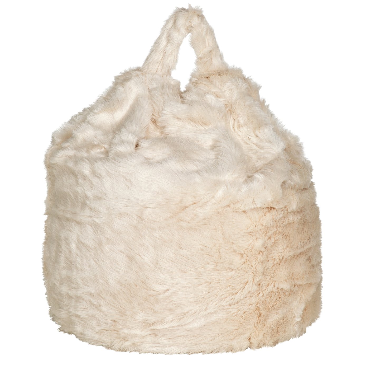 cream fur bag