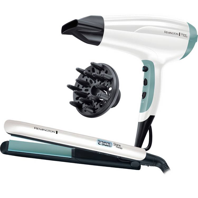 Remington Shine Therapy Hair Straightener & Dryer Gift Set 0