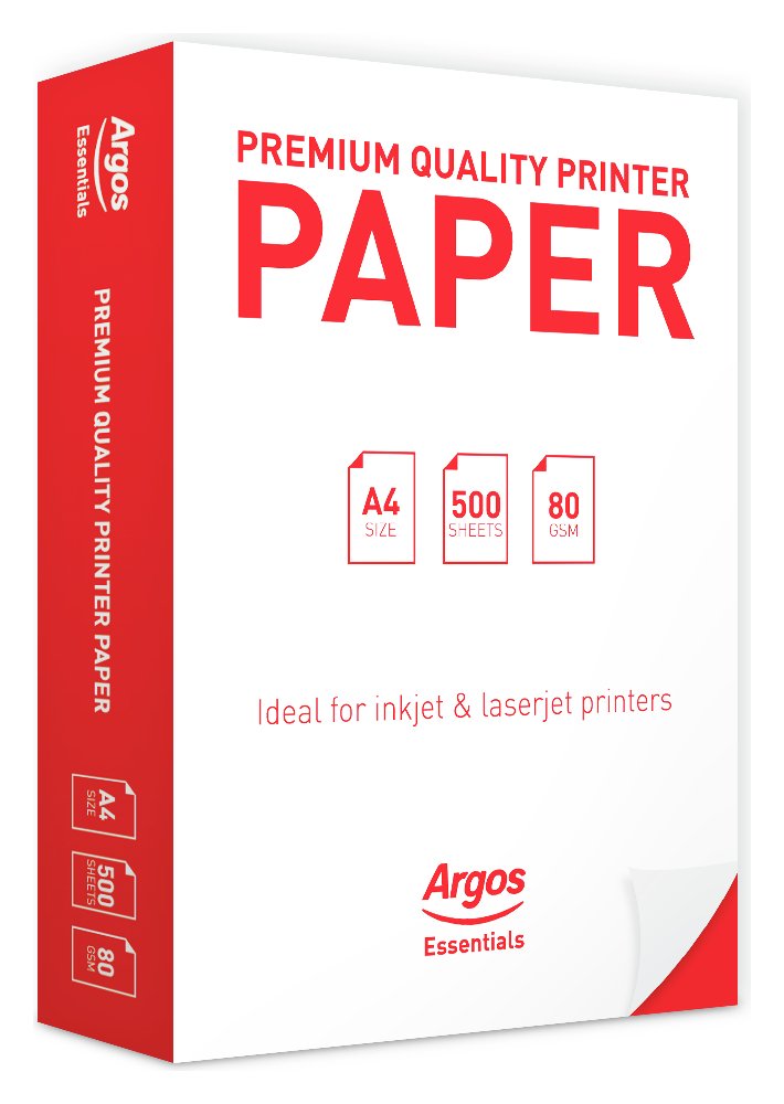Argos Essential A4 Premium Printing Paper - 500 Sheets