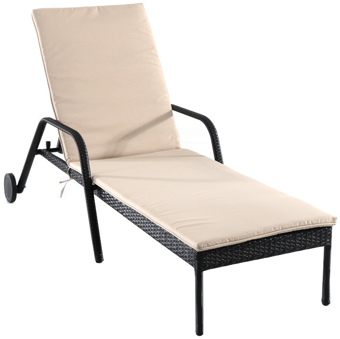 Rattan Effect Lounger with Wheels at Argos