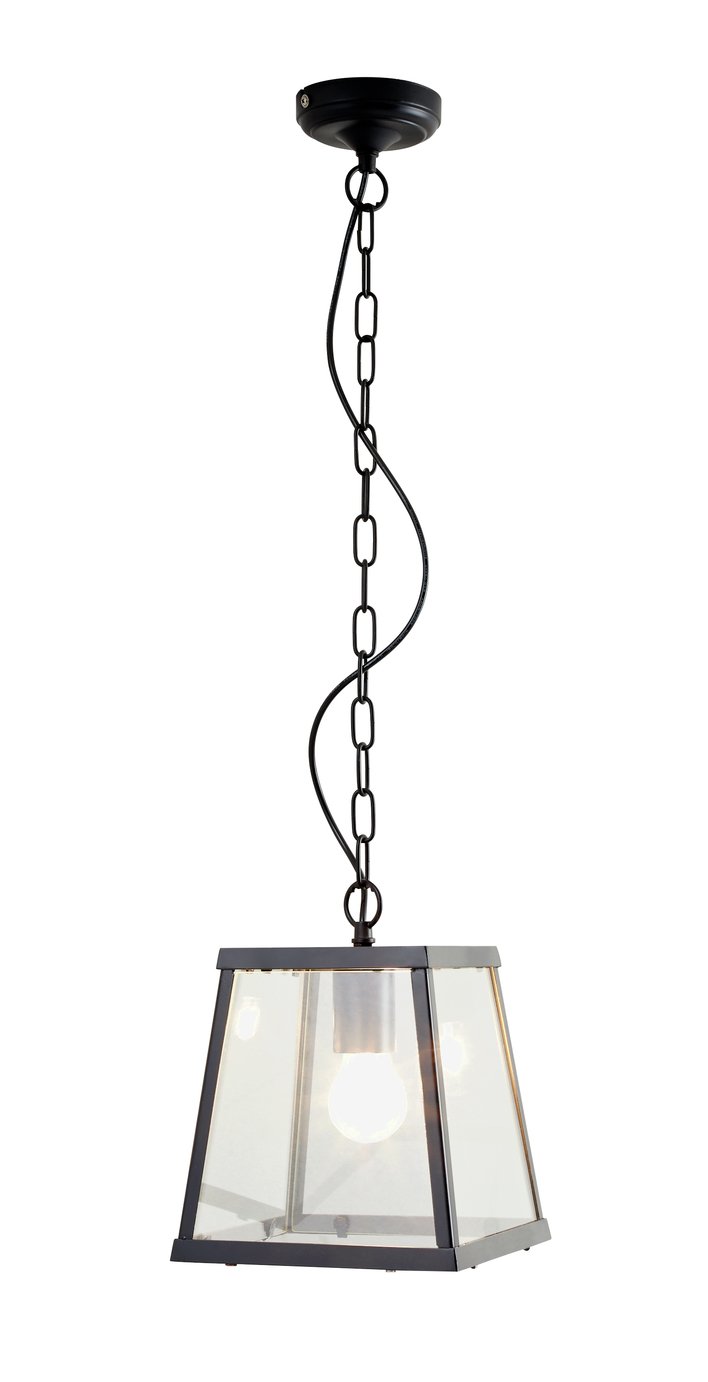 Argos Home Serenity Glass Lantern Pendant - Black