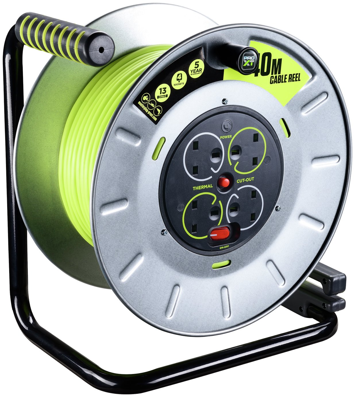 Masterplug PRO-XT4 4 Socket Cable Reel - 40m