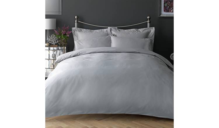 Buy Habitat Egyptian Cotton 400TC Grey Bedding Set - Single | Duvet ...