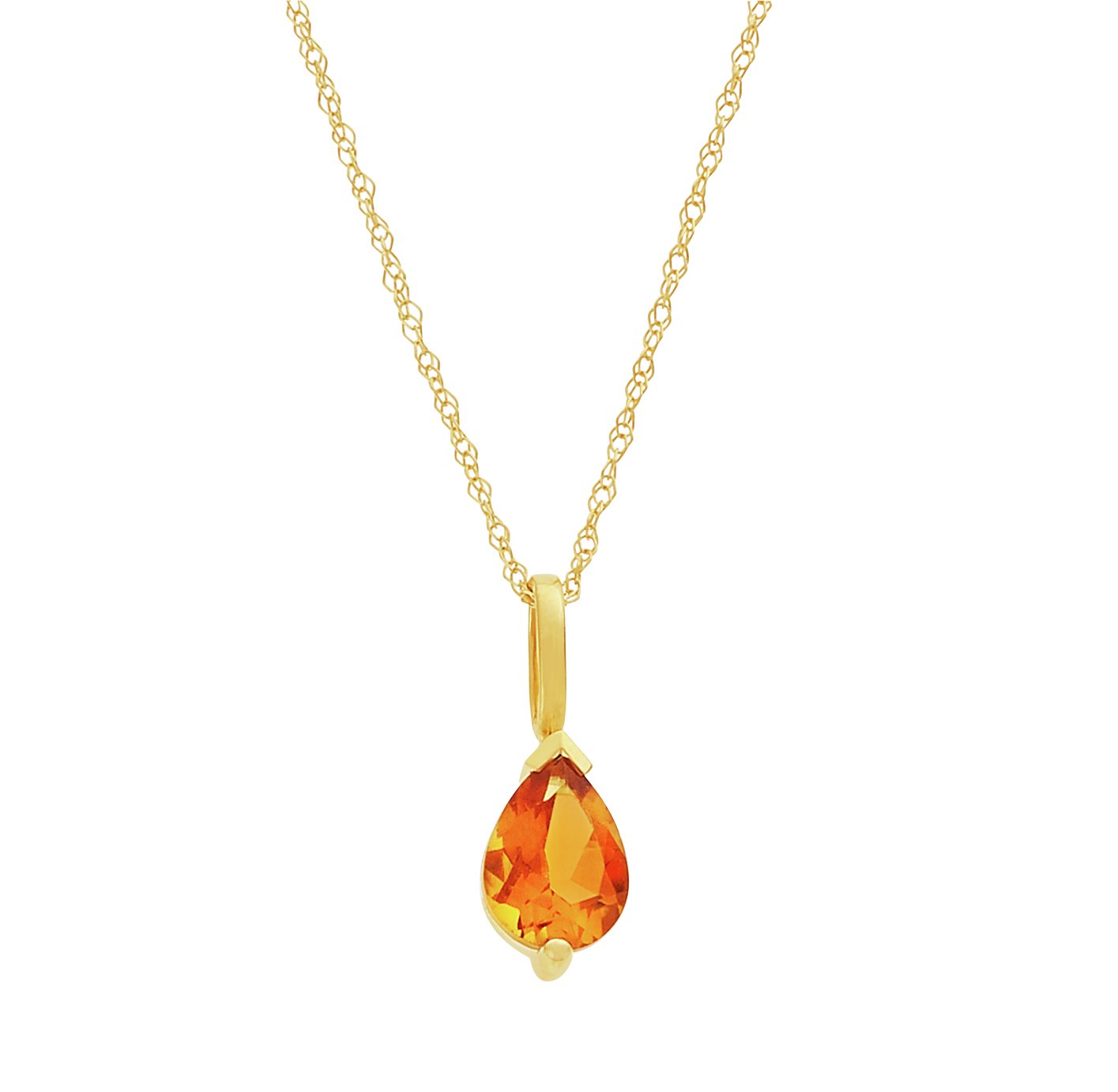 Revere 9ct Gold Pear Shape Pendant Necklace