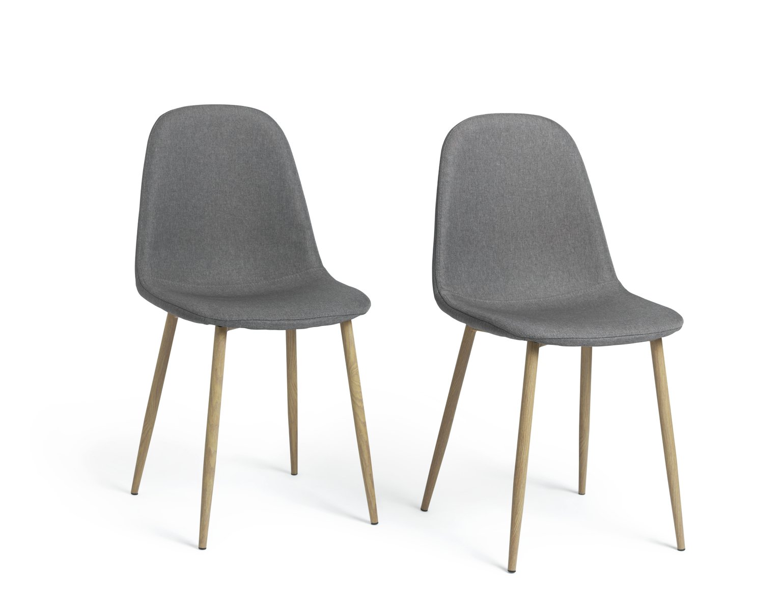 Habitat Beni Pair of Fabric Chairs - Grey