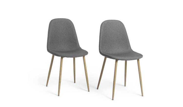 Buy Habitat Beni Pair of Fabric Chairs - Grey | Dining chairs and