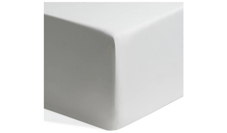 Habitat Egyptian Cotton 400TC White Fitted Sheet - Kingsize