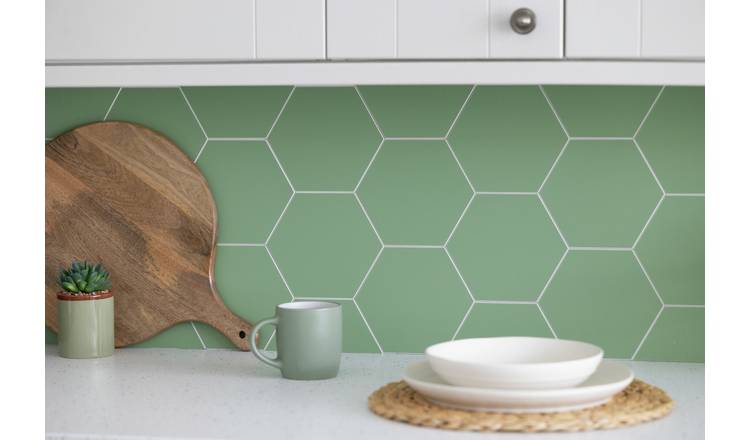 Wallpops Hexagon Green Tiles Wall Sticker