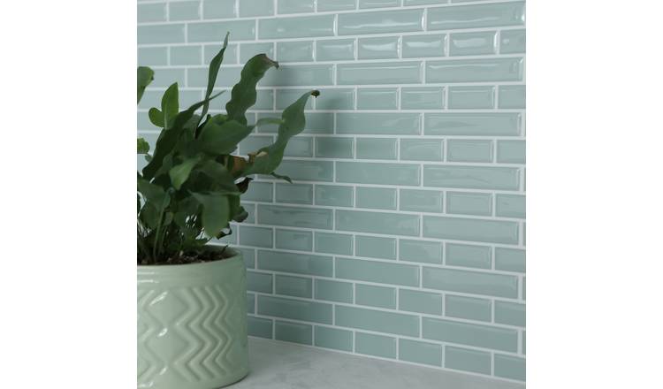 In Home Sea Glass 3D Blue Tiles Wall Sticker