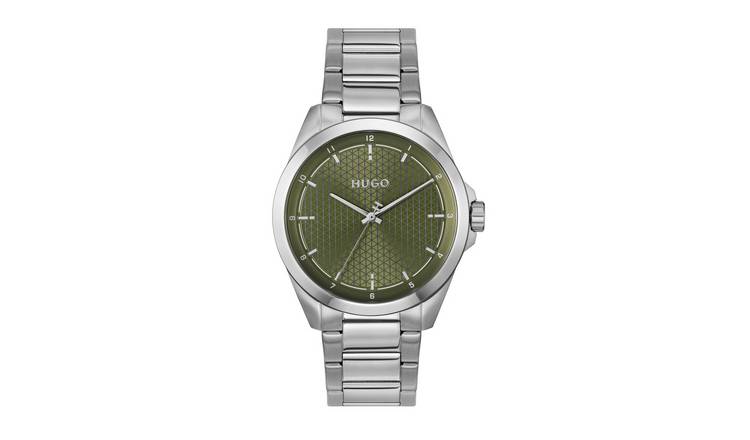 Hugo Stainless Steel Green Dial Bracelet Watch