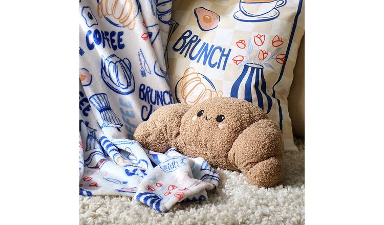 Argos Home Brunch Croissant Shaped Cushion Brown - 17x30cm